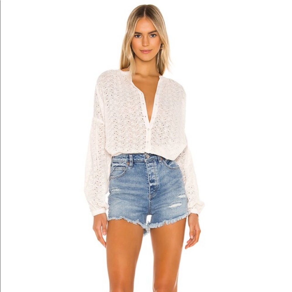 Free people crvy vintage high rise jean denim distressed shorts
